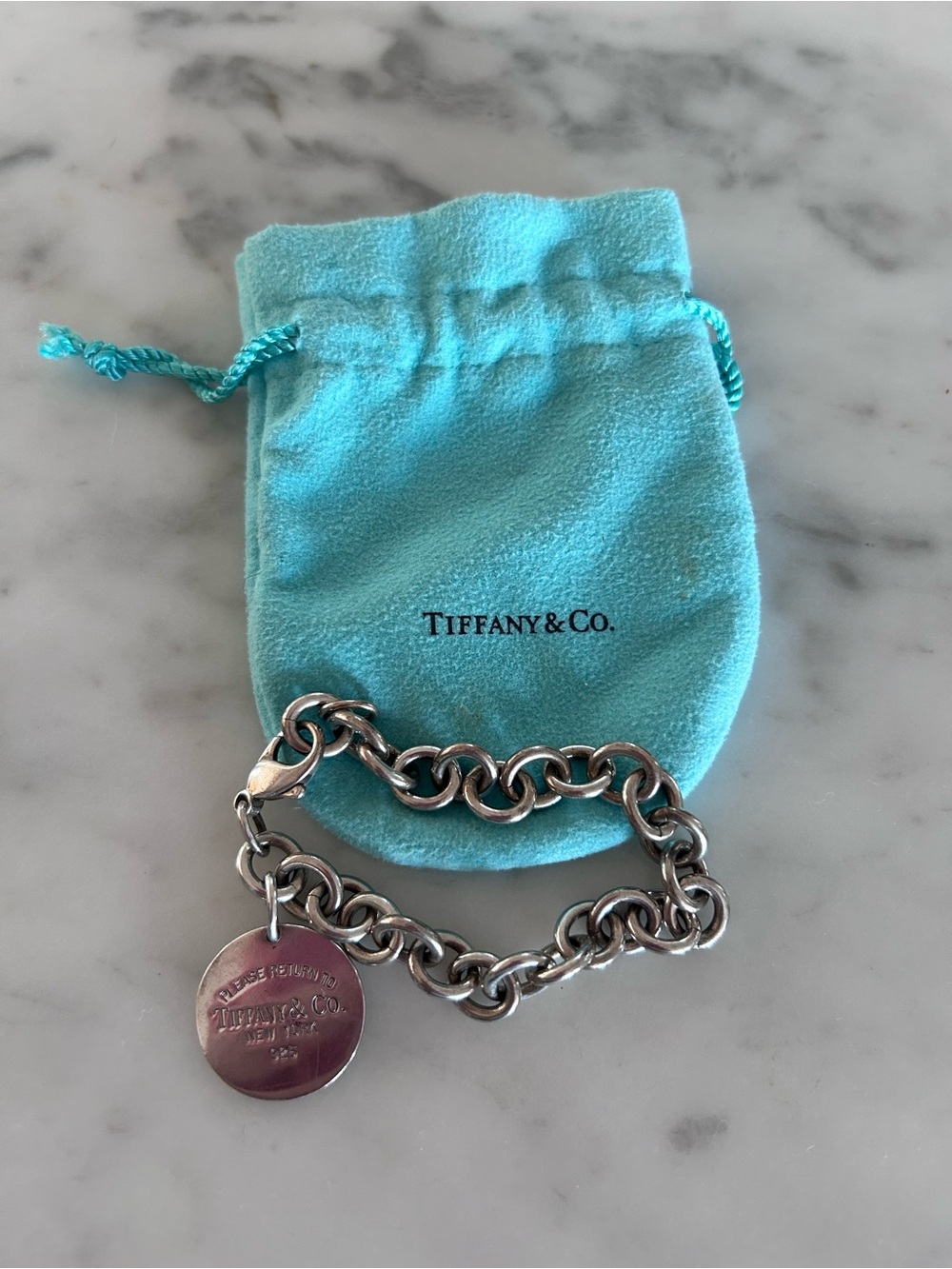 Tiffany & Co. Return to Tiffany Sterling Silver Round Tag Charm Bracelet